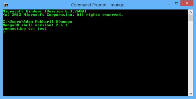 Command Prompt for mongo